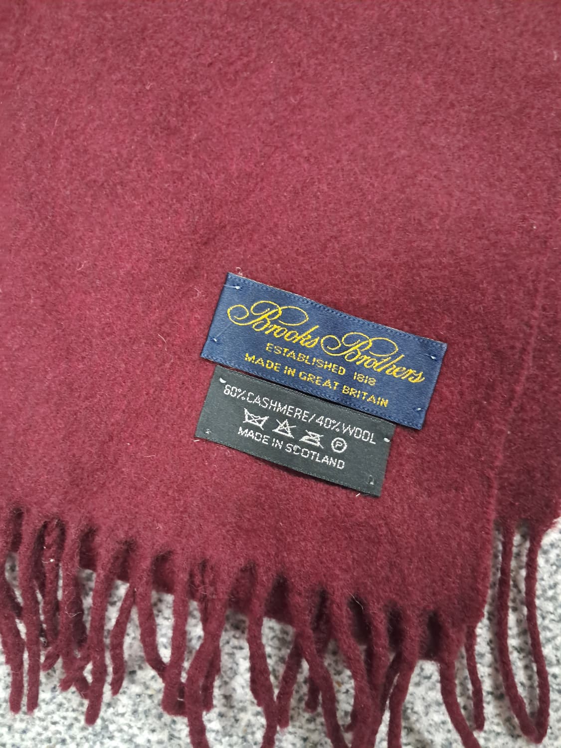 브룩스브라더스 캐시미어 울 머플러 버건디 상품이미지2