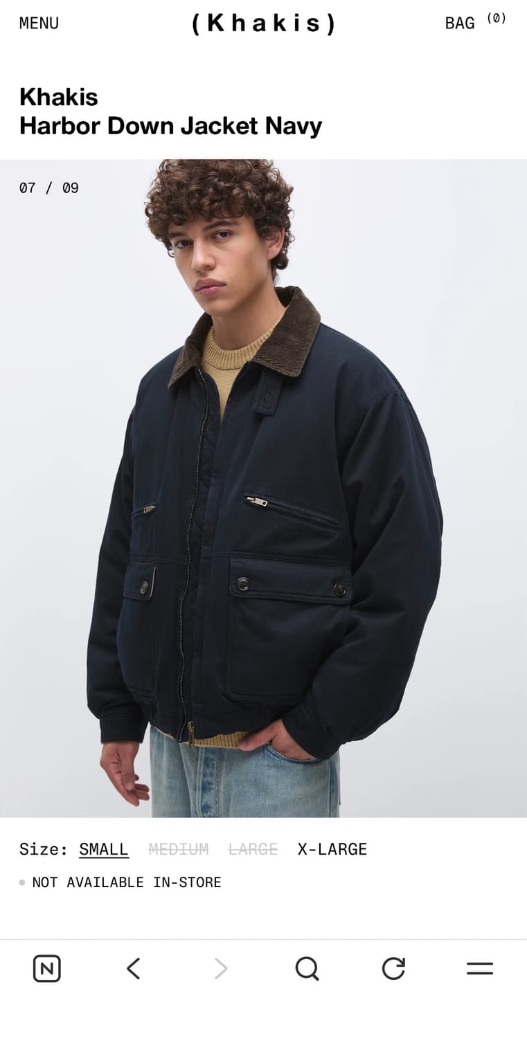 카키스 하버 다운 자켓 네이비 L 사이즈 상품이미지1