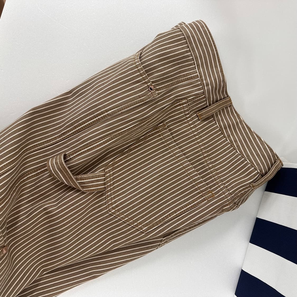 브루넬로 쿠치넬리 남성 스트라이프 워크웨어 팬츠  USA4 J41 상품이미지8