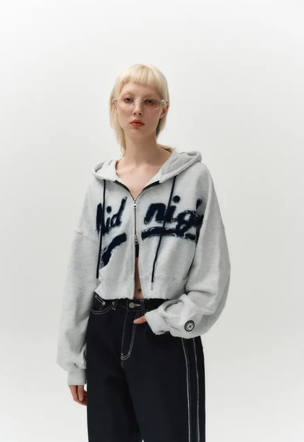 미드나잇무브 damage hood zip up 상품이미지1