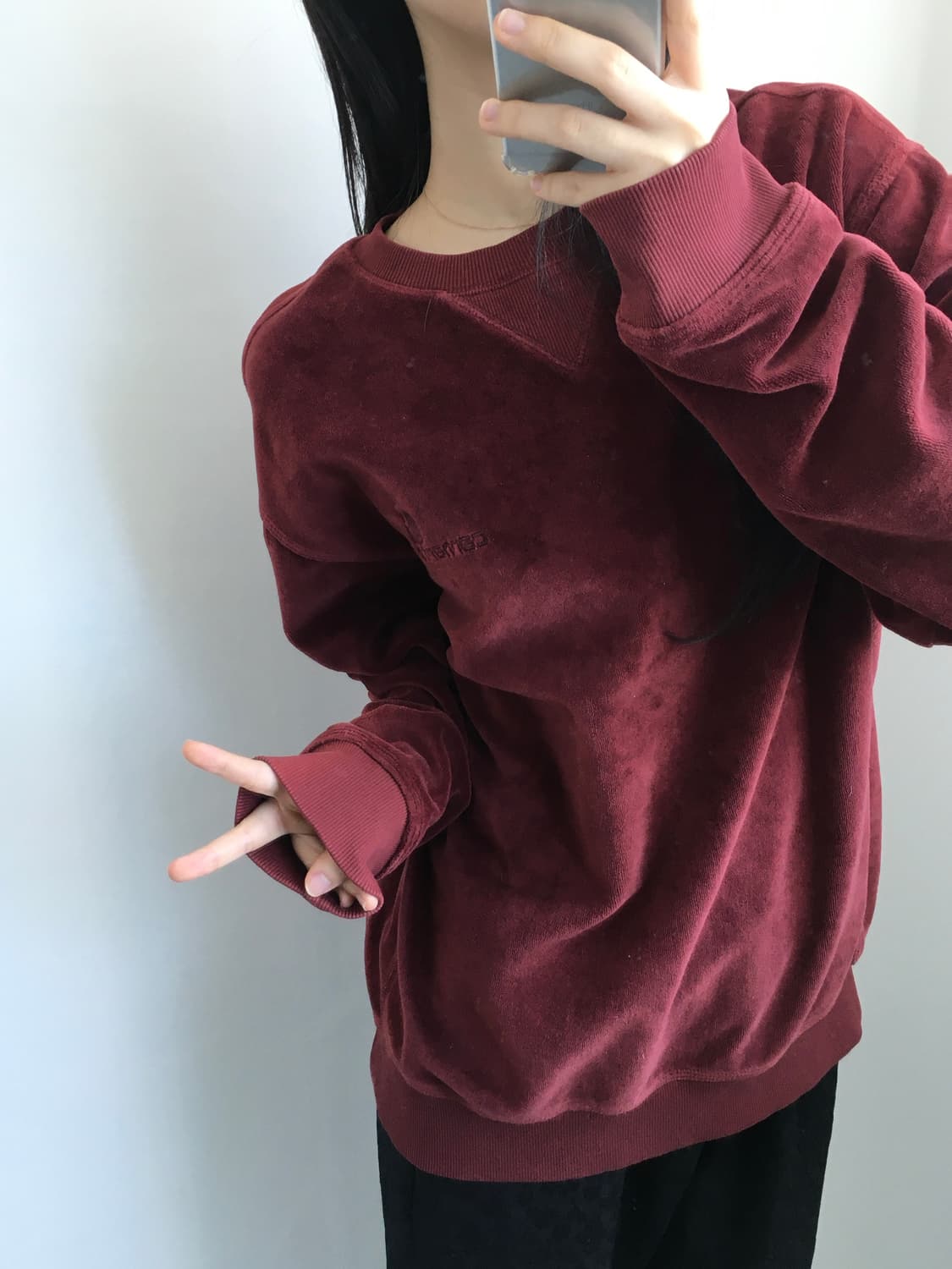 Carhartt 칼하트 버건디 벨루어 트랙탑 상품이미지2