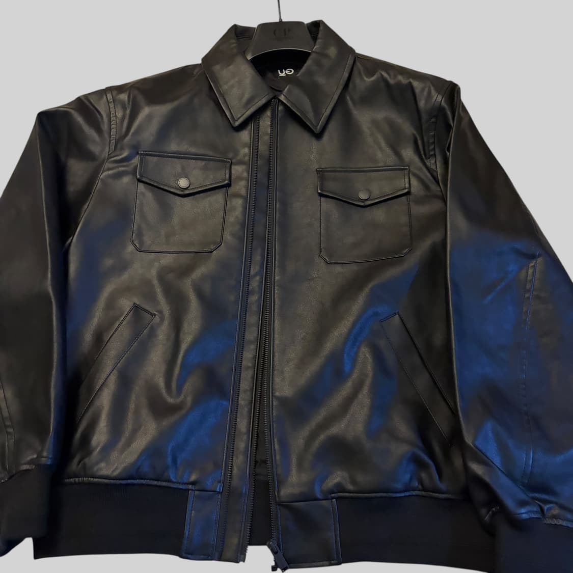 Gu x 언더커버 집업 블루종 레더 자켓 L 상품이미지4