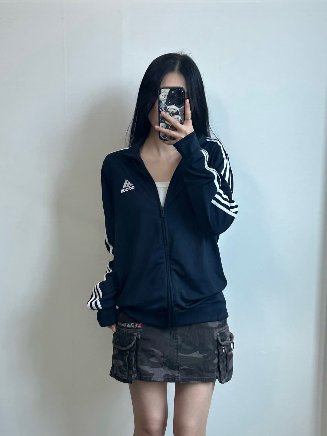 아디다스 자수로고 사이드라인 네이비 트랙탑 져지 상품이미지1