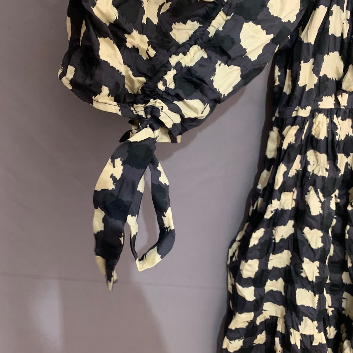 XS SEA NY 씨뉴욕 진저 깅엄 체크 스모크 반팔 프릴 원피스 상품이미지6