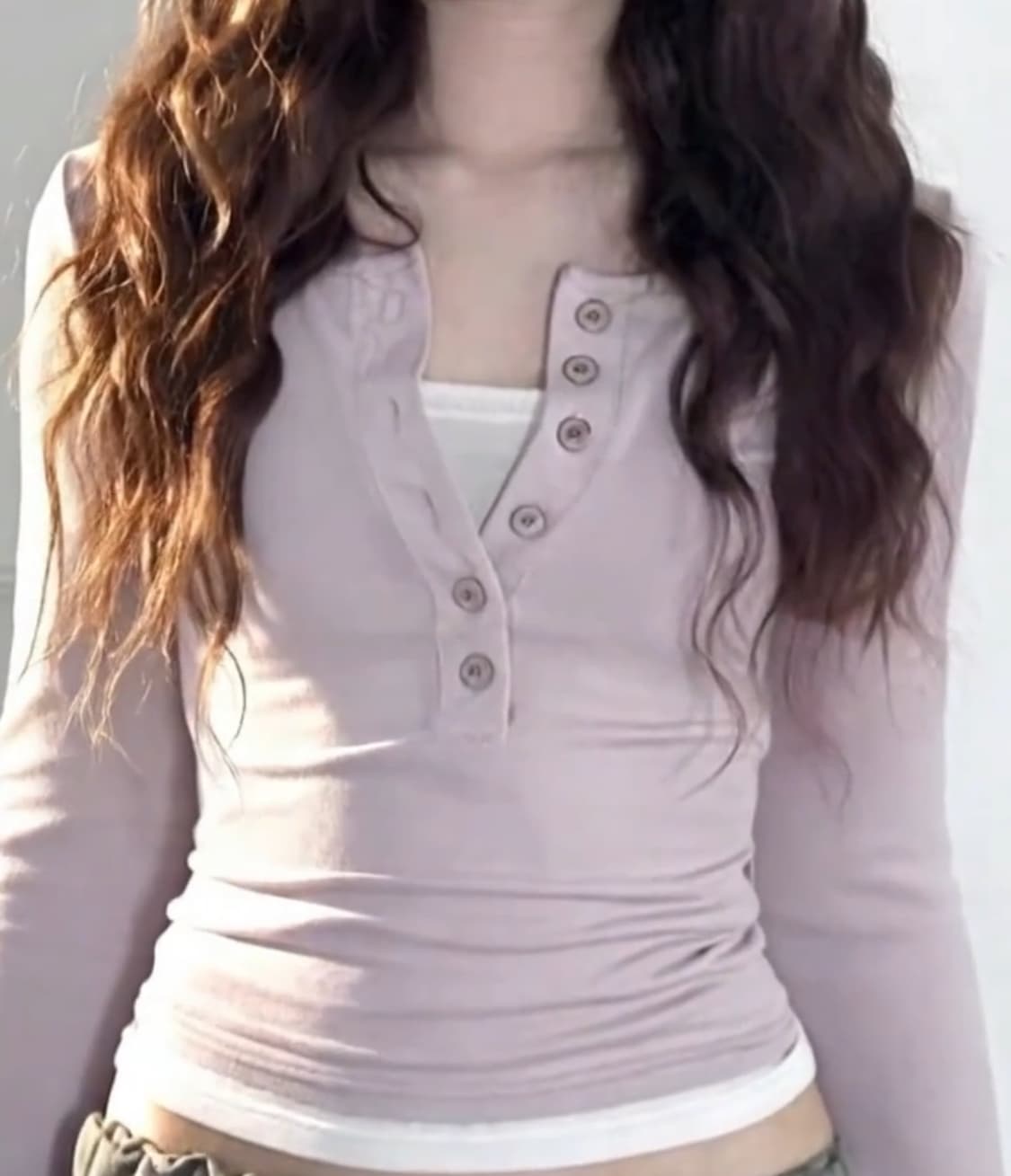 Y2k 연보라 레이어드 티셔츠 새상품 상품이미지3