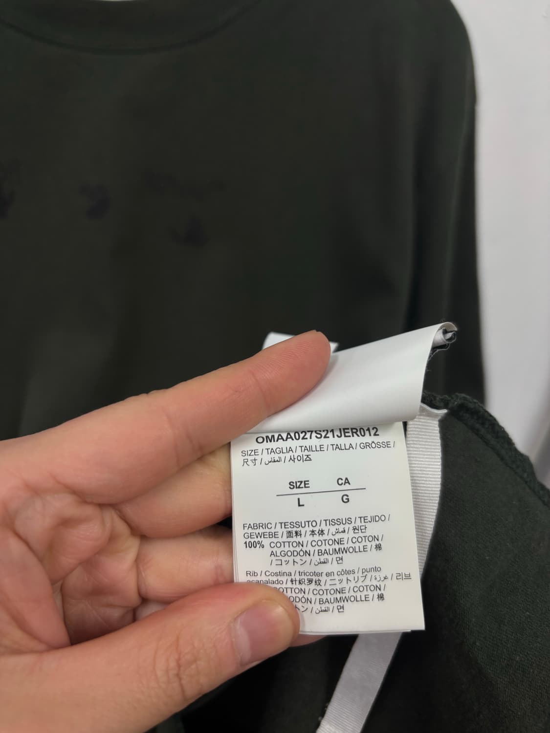 오프화이트 볼트 애로우 티셔츠 큐알정품 상품이미지7