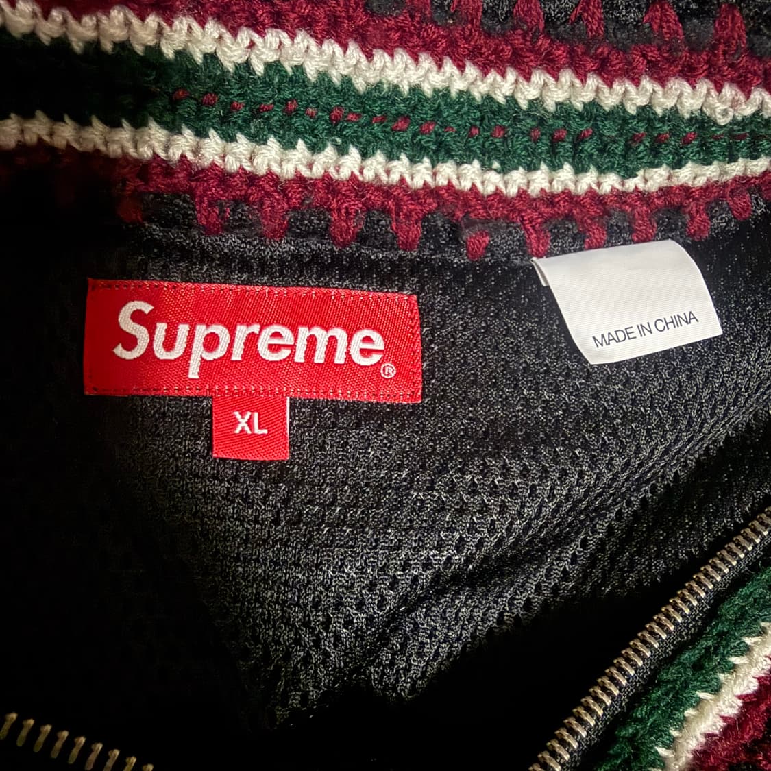 슈프림 크로쉐 엣지 후드 집업 블랙 XL 상품이미지3