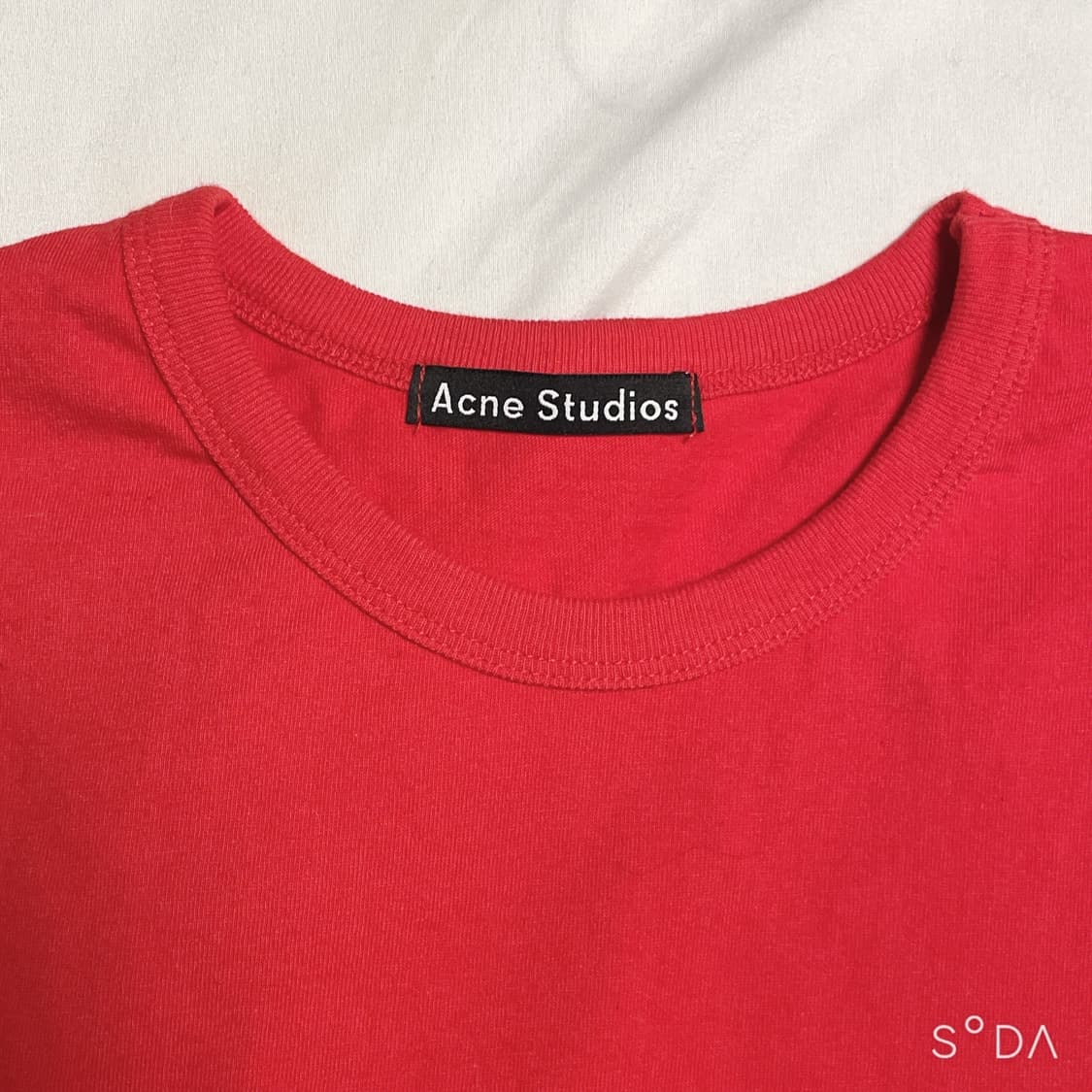 아크네 스튜디오 페이스 반팔 티셔츠 레드 L 상품이미지3