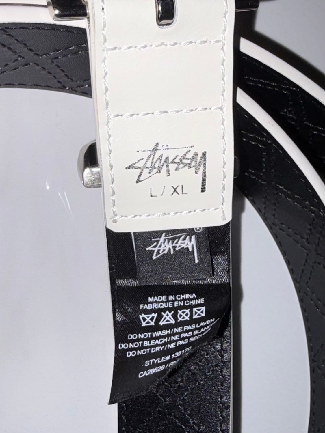 스투시 아가일 스티치 레더 벨트 크림 상품이미지3