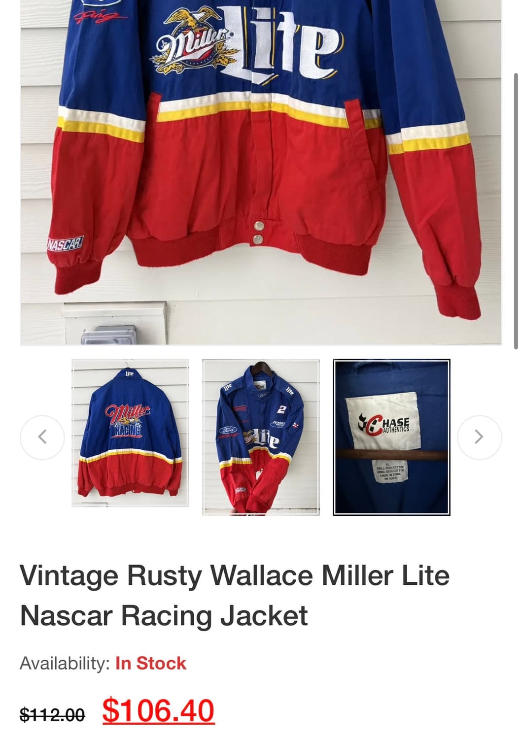 빈티지 러스티 월러스(Rusty Wallace) 자켓 XXL 상품이미지4