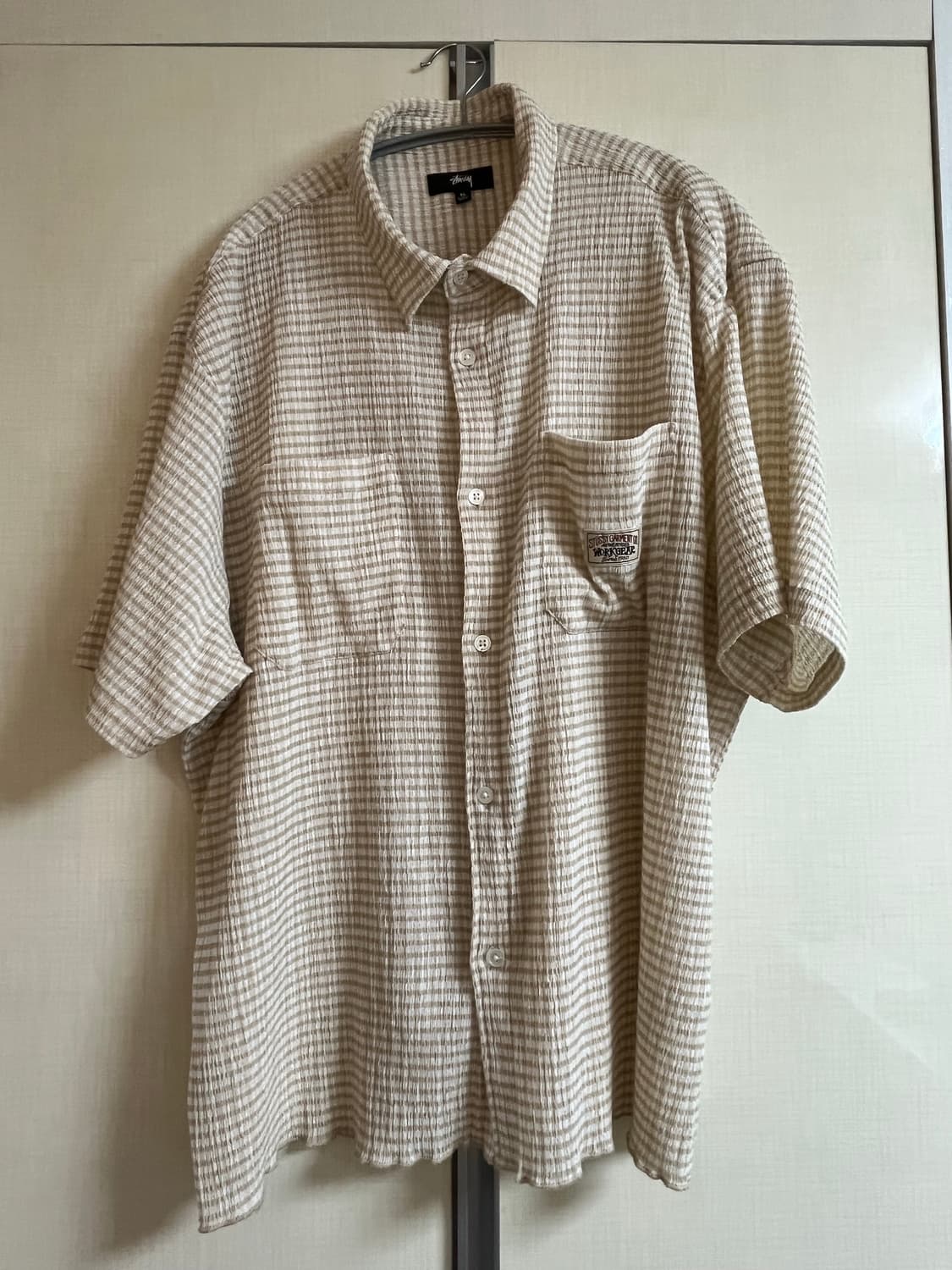 스투시 Crinkled check ss 셔츠 팝니다 상품이미지2