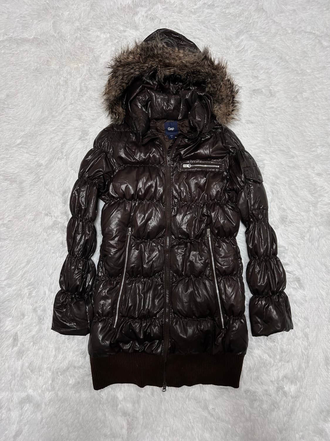 GAP 00s y2k gal fur glossy padding 상품이미지1