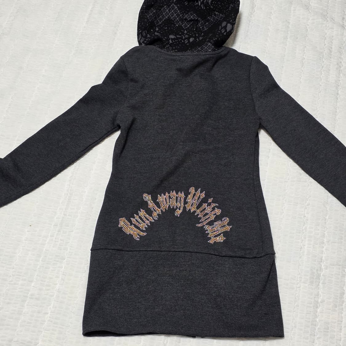 오네갸루 블랙대장 레이스 롱 후드집업 상품이미지3