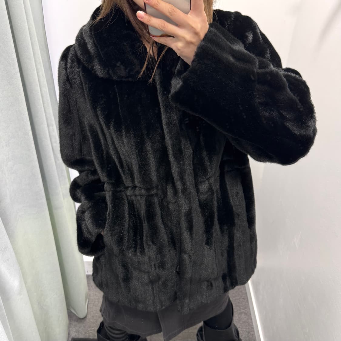 블랙 하프 퍼자켓 상품이미지4