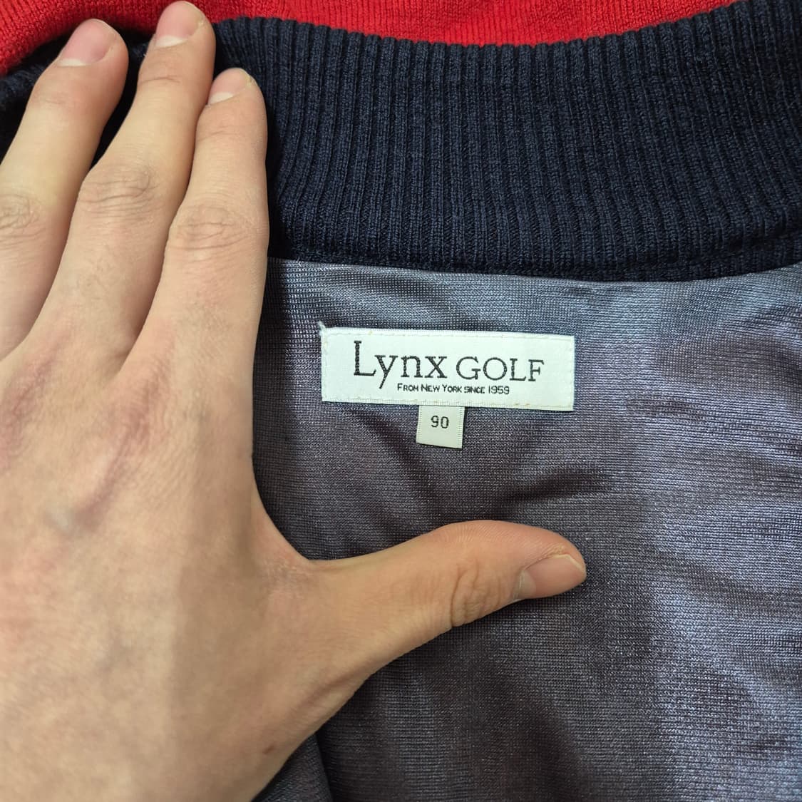 링스 골프 여성 골프웨어 배색 울 니트집업 S(90) 상품이미지5