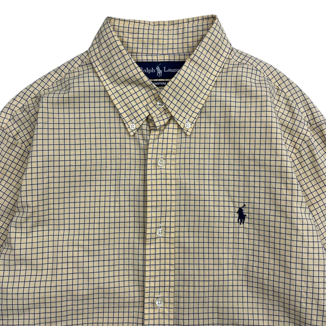 폴로 랄프로렌 네이비포니 연노랑 체크 셔츠 42 상품이미지4
