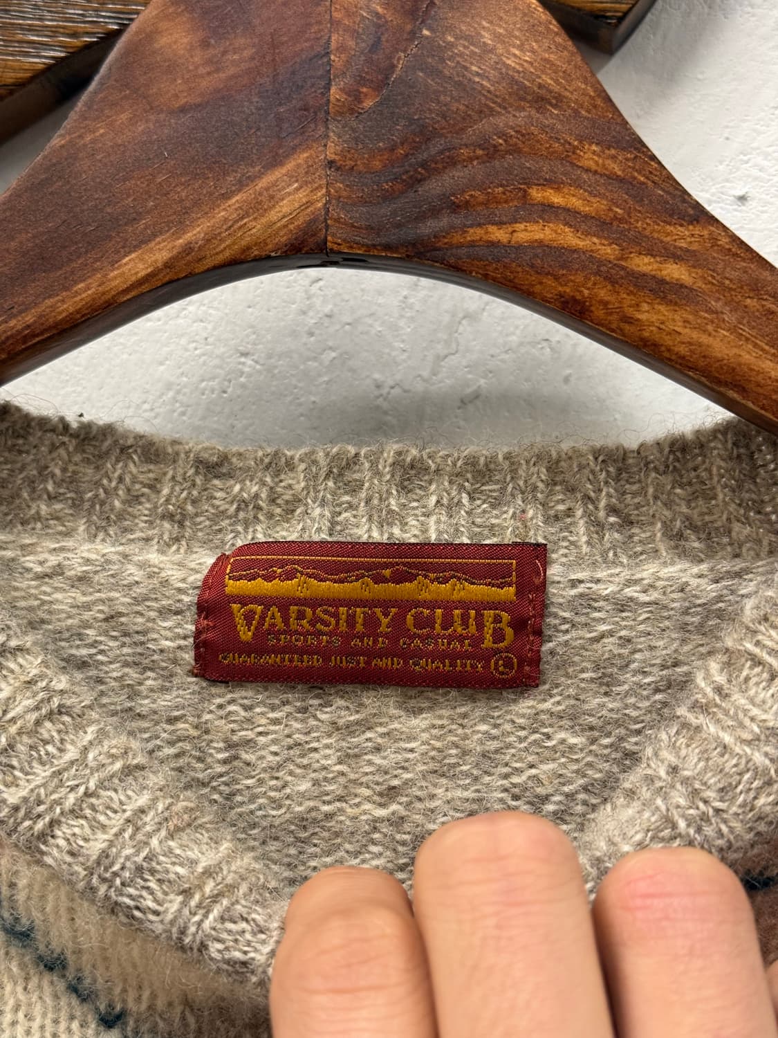 L) Varsity Club Argyle Check Wool Knit S 상품이미지7