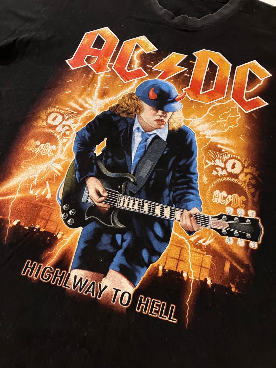 AC/DC 프린팅 반팔 티셔츠 블랙 상품이미지2
