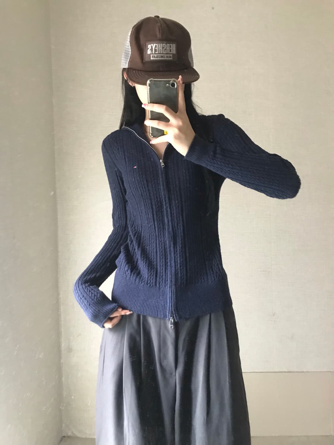 타미힐피거 네이비 니트집업 상품이미지1