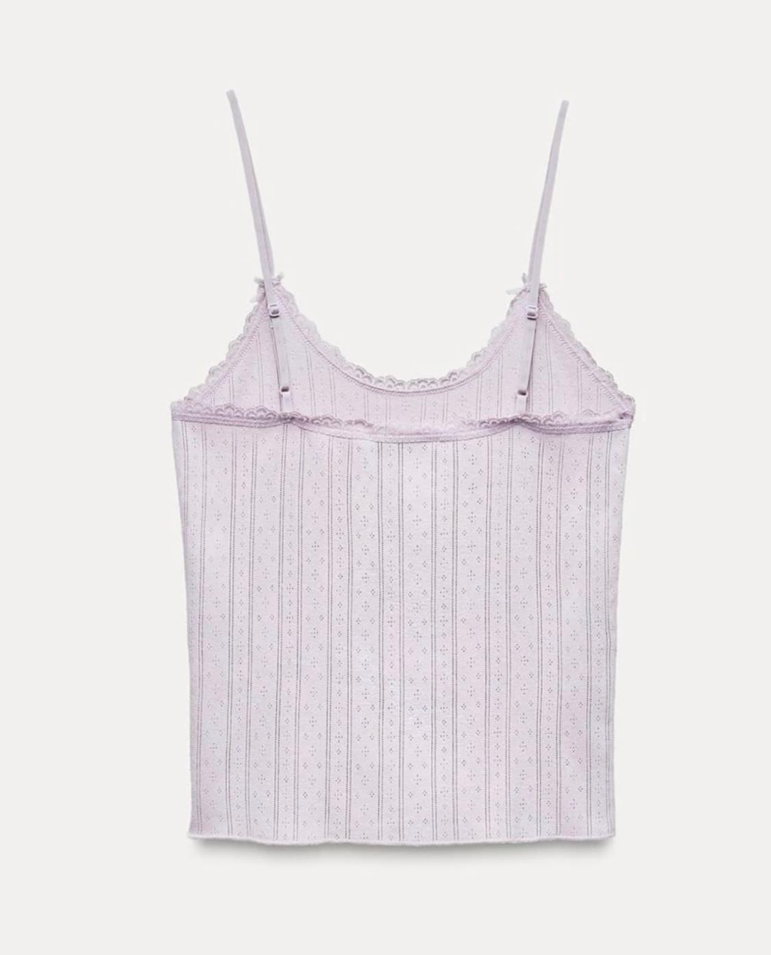 ZARA 자라 레이스 트리밍 포인텔 탑 라벤더, 자라 아일렛 나시 상품이미지5