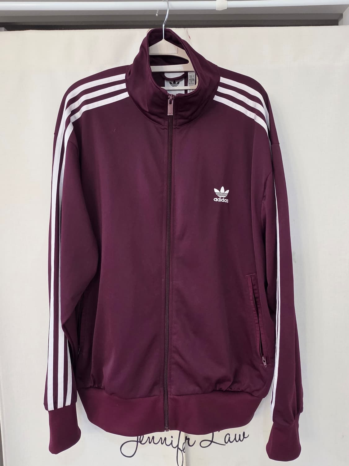 XL)아디다스 파이어버드 트랙탑 버건디 져지 집업 상품이미지1