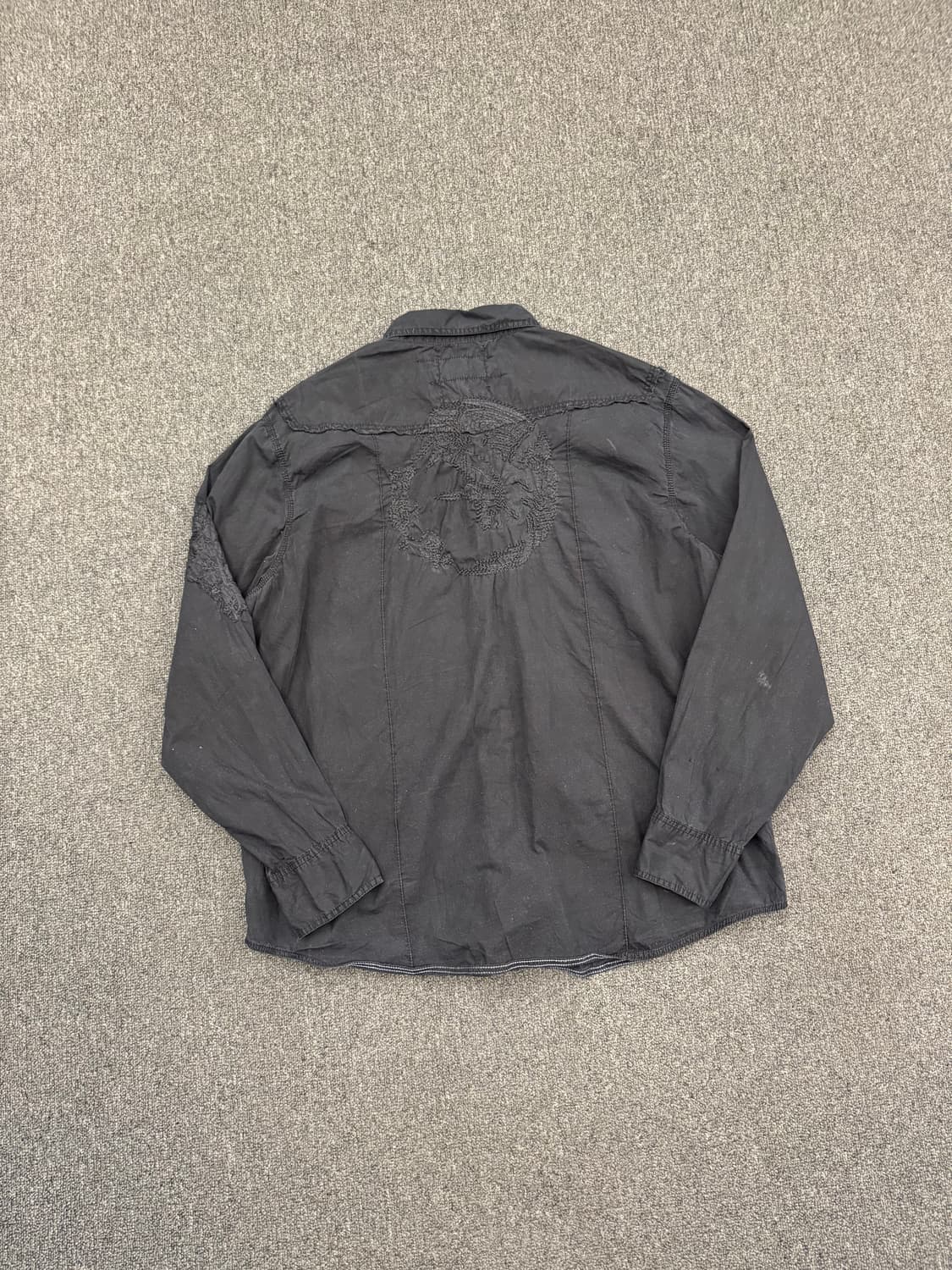 2XL)DKNY JEANS 빈티지 자수 웨스턴 블랙 긴팔셔츠 상품이미지6