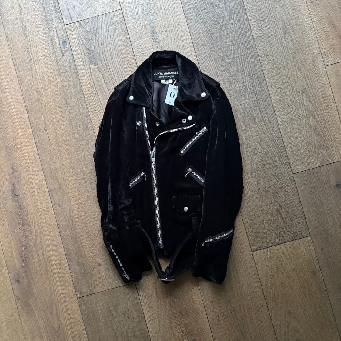 Velour Diagonal Zipper Rider Jacket 상품이미지1