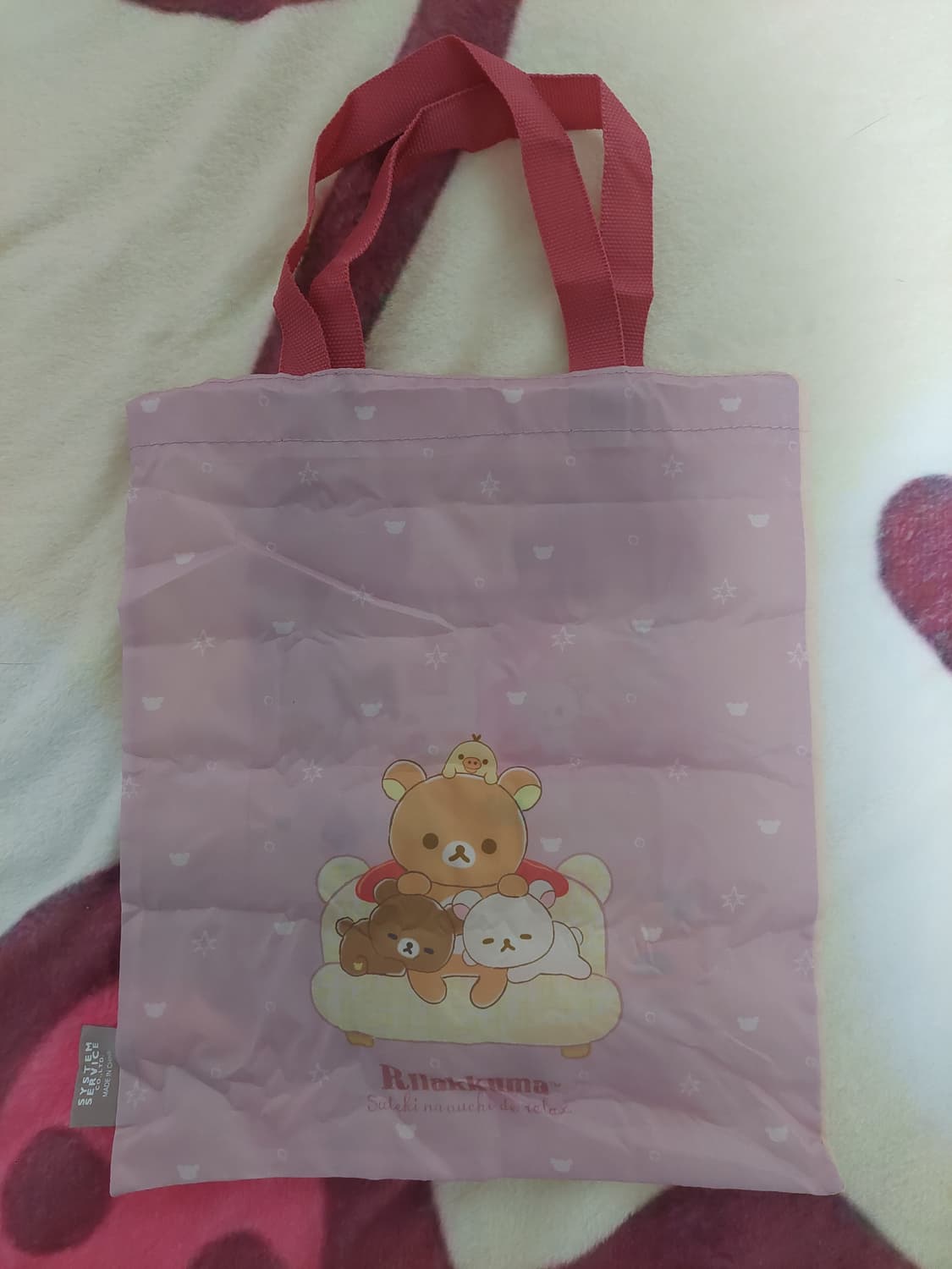 리락쿠마 가챠 미니 에코백 핑크 상품이미지3