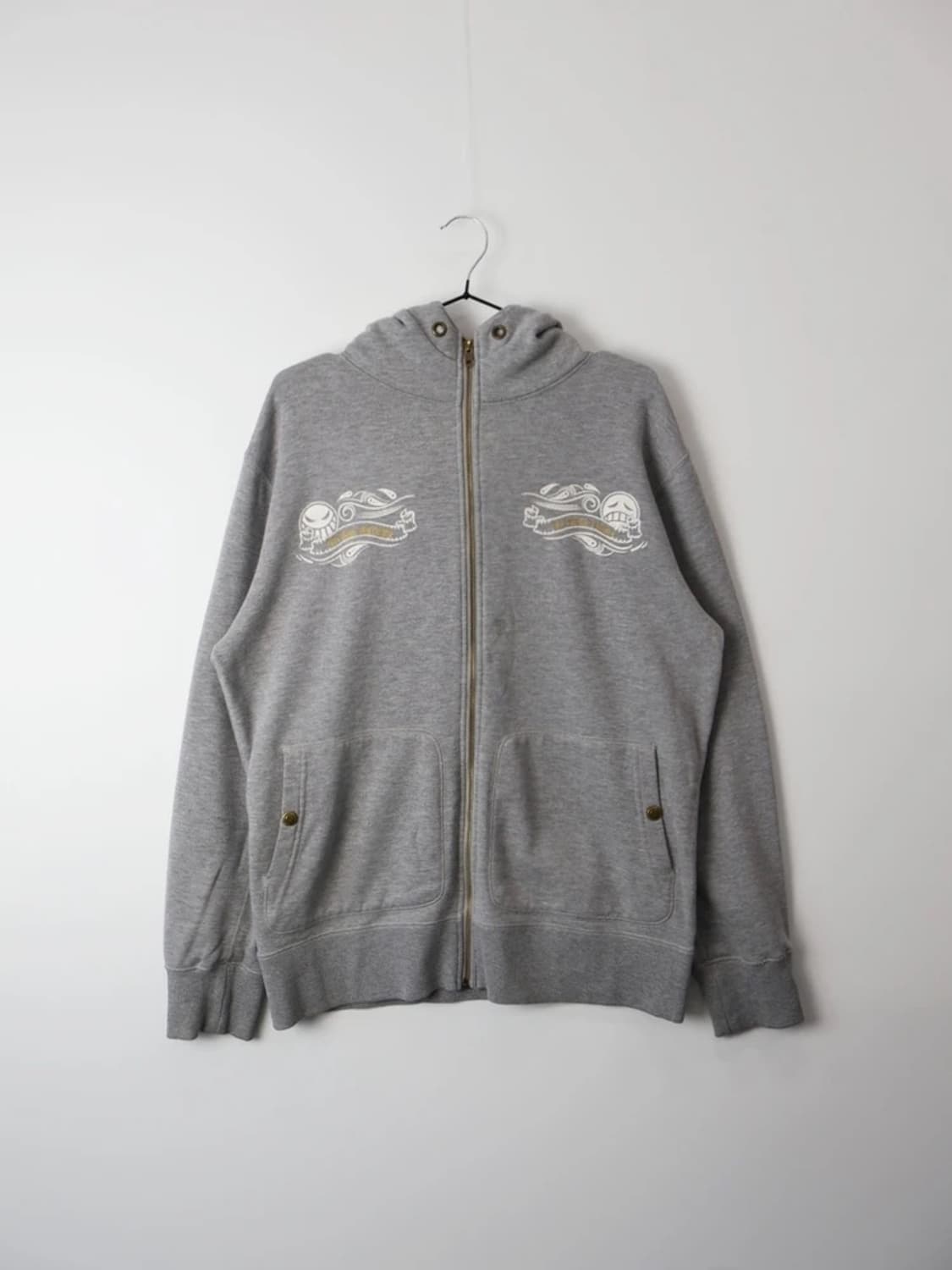 One Piece Skull Graphic Zip Hoodie 상품이미지6