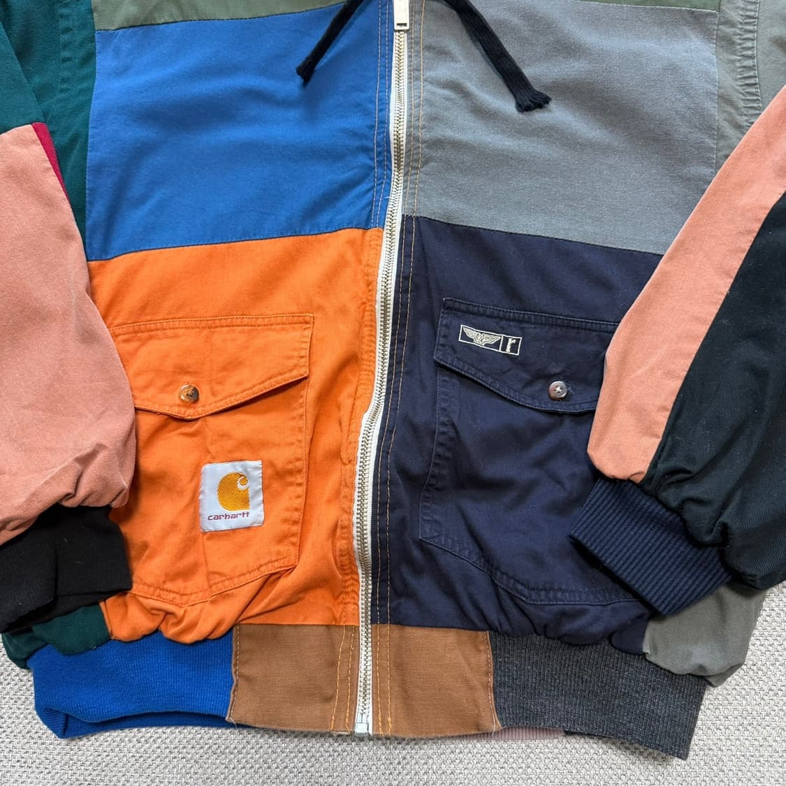 칼하트 컬러 블록 커스텀 후드자켓 상품이미지2