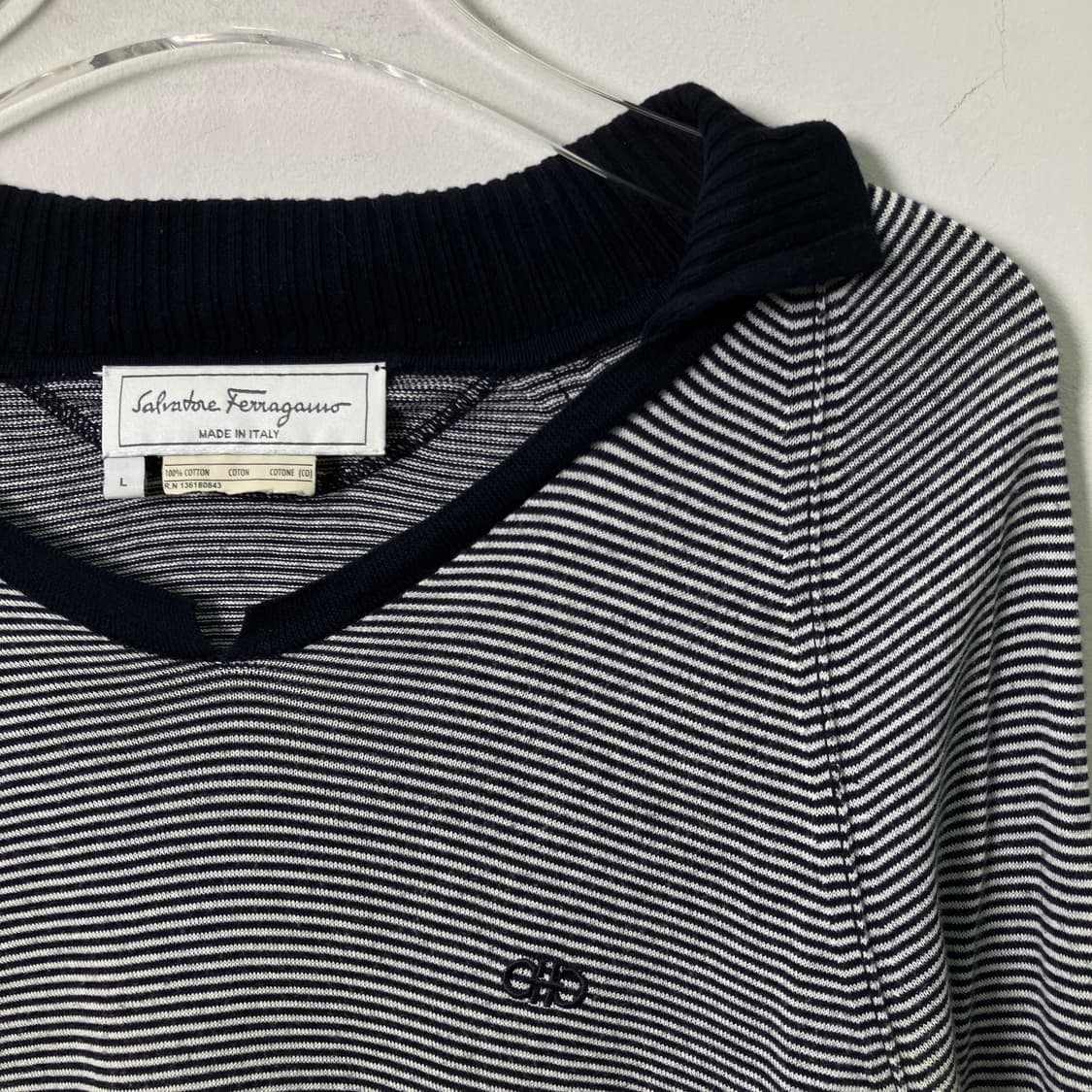 페라가모 스트라이프 폴로 니트 L 상품이미지4