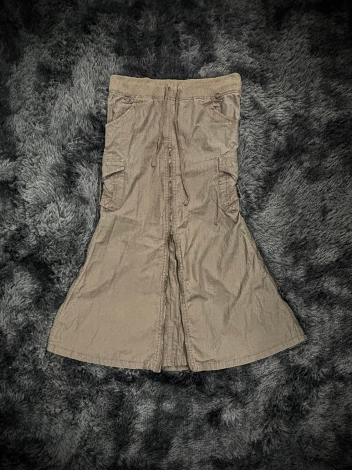 G.O.A 브라운 멀티 지퍼 롱스커트 상품이미지1