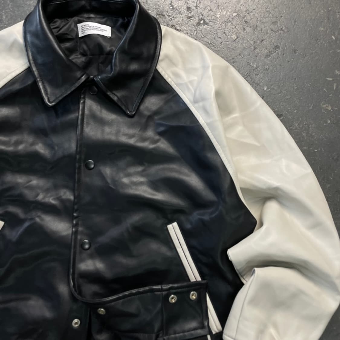 100 파르티멘토 배색 레더 자켓 상품이미지2