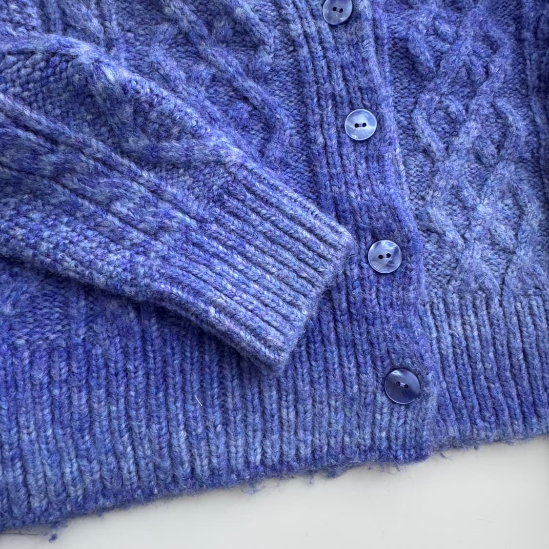 망고 퍼플 케이블 니트가디건 상품이미지3