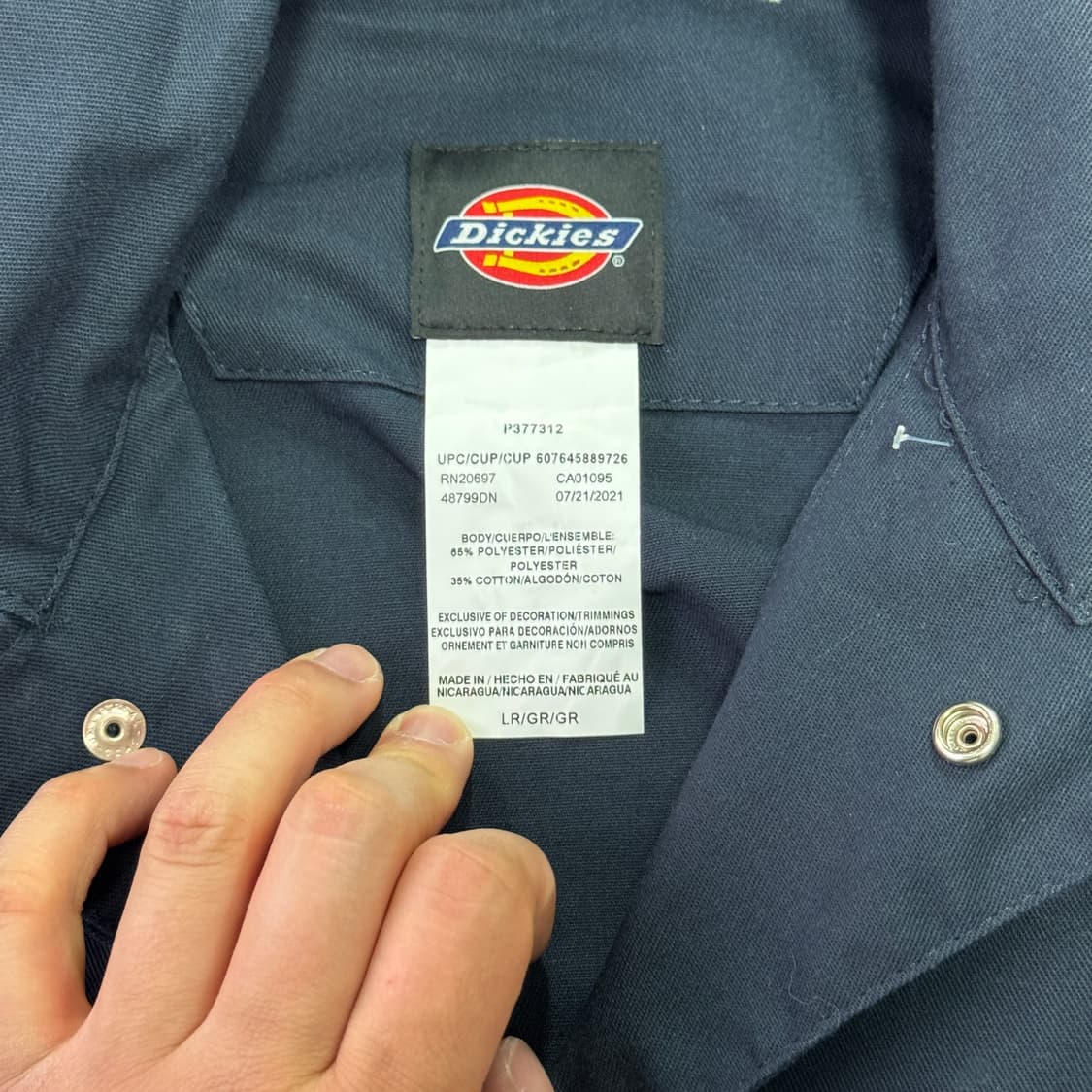 디키즈 혼다패치 카펜터 네이비 점프수트 L 상품이미지7