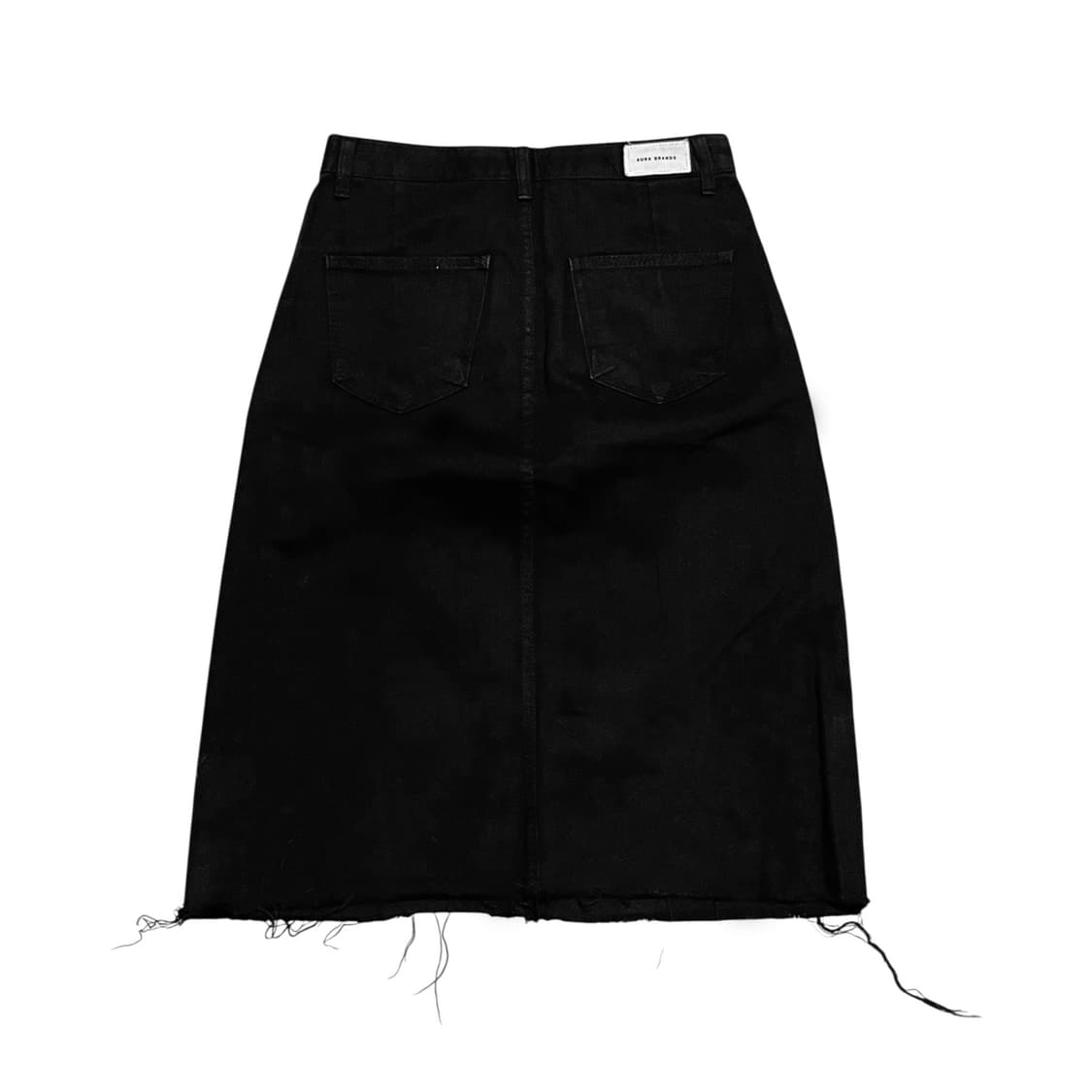 Cutting denim midi skirt_Black 상품이미지2