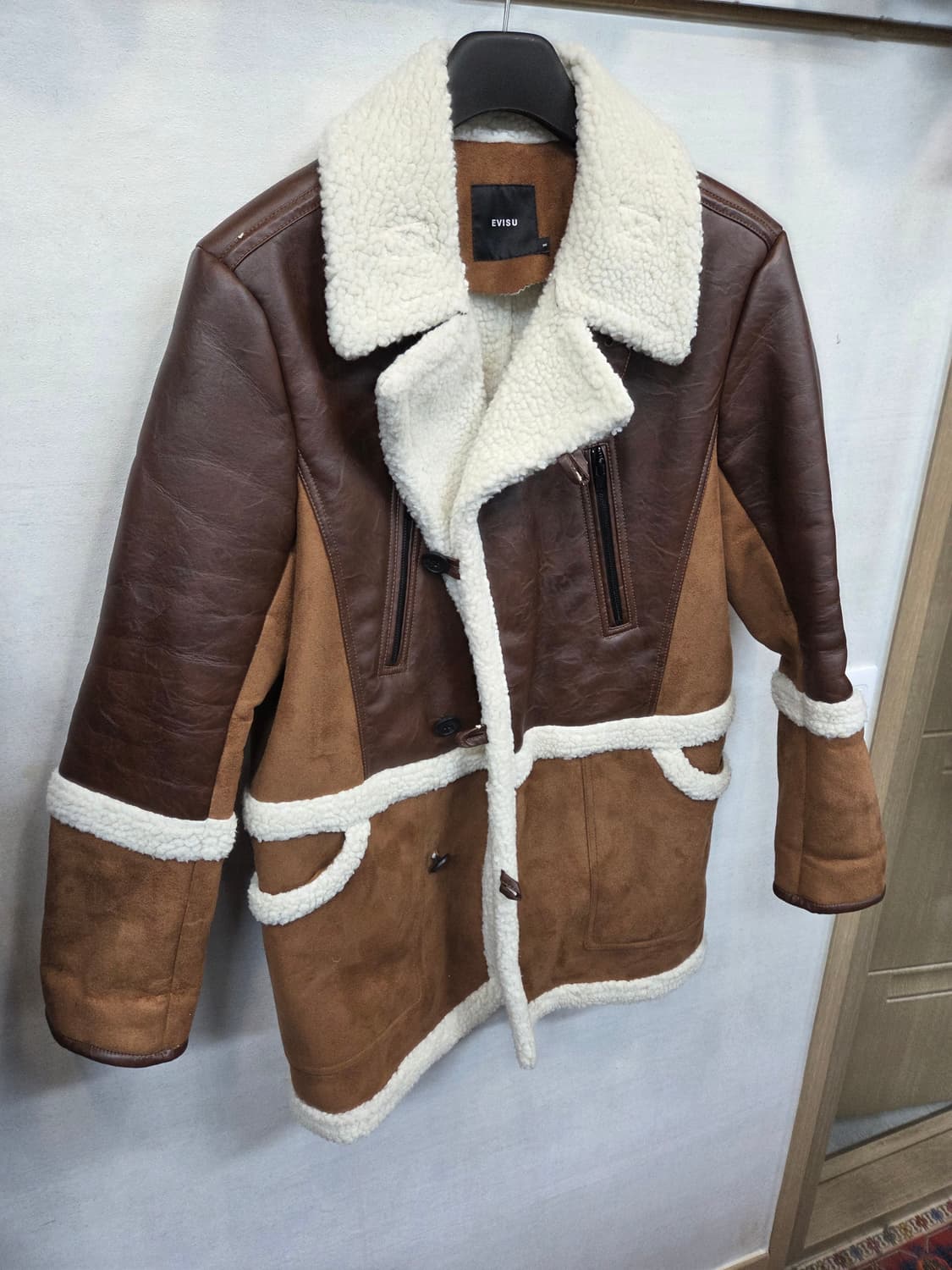 에비수 레더 무스탕 코트 자켓 95 상품이미지5