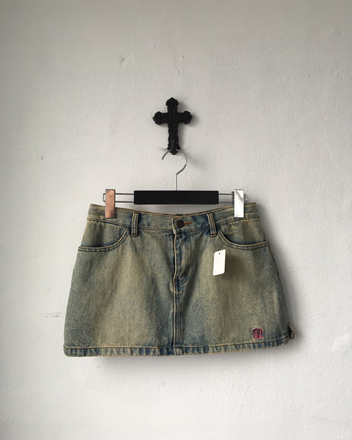 back lettering point mini skirt 상품이미지2