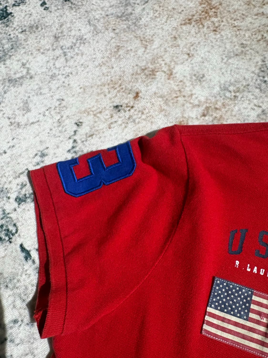 폴로 빅포니 USA 성조기 커스텀 반팔 카라 티셔츠 상품이미지5