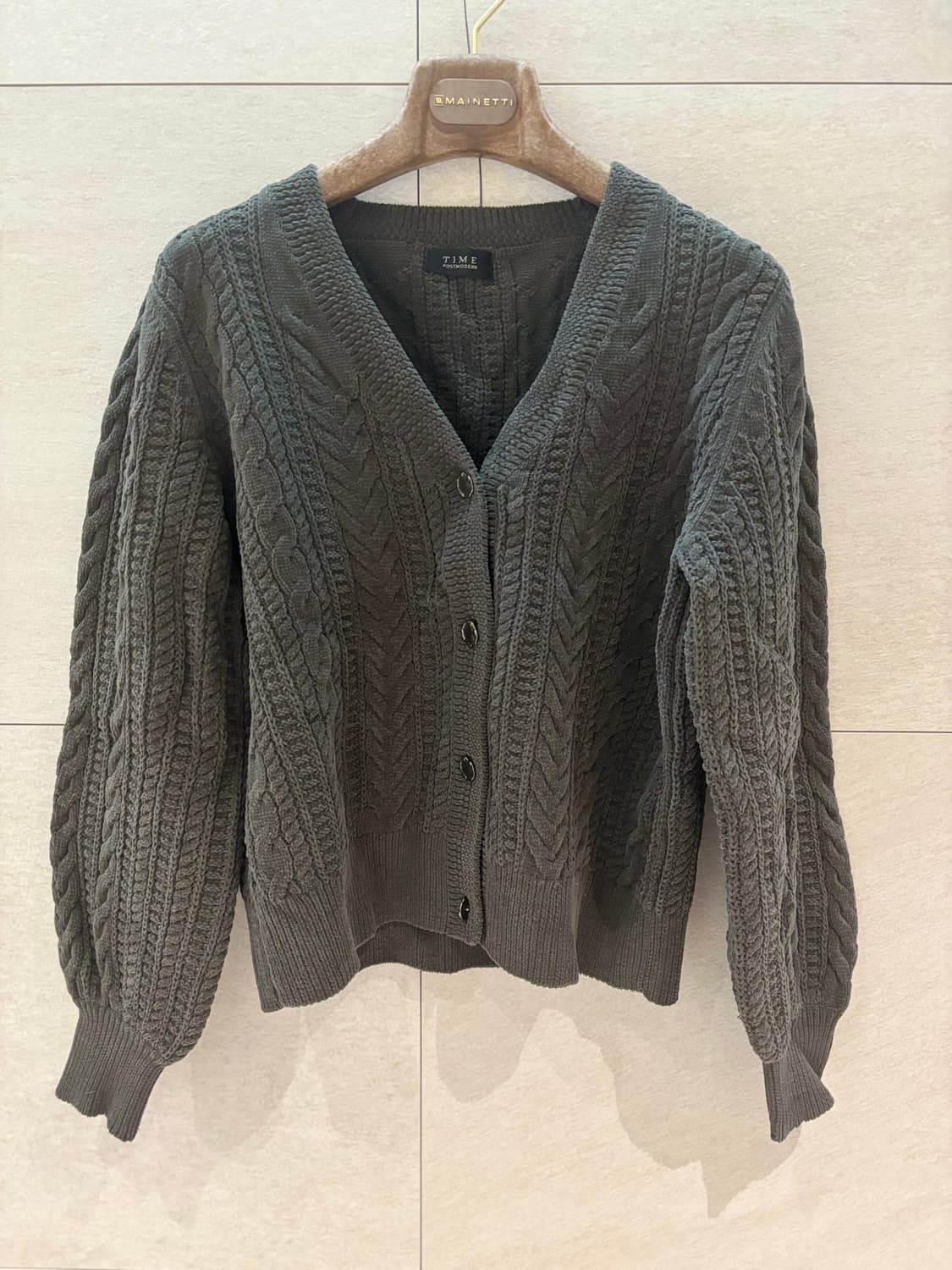 TIME 꽈배기 니트 가디건 상품이미지1