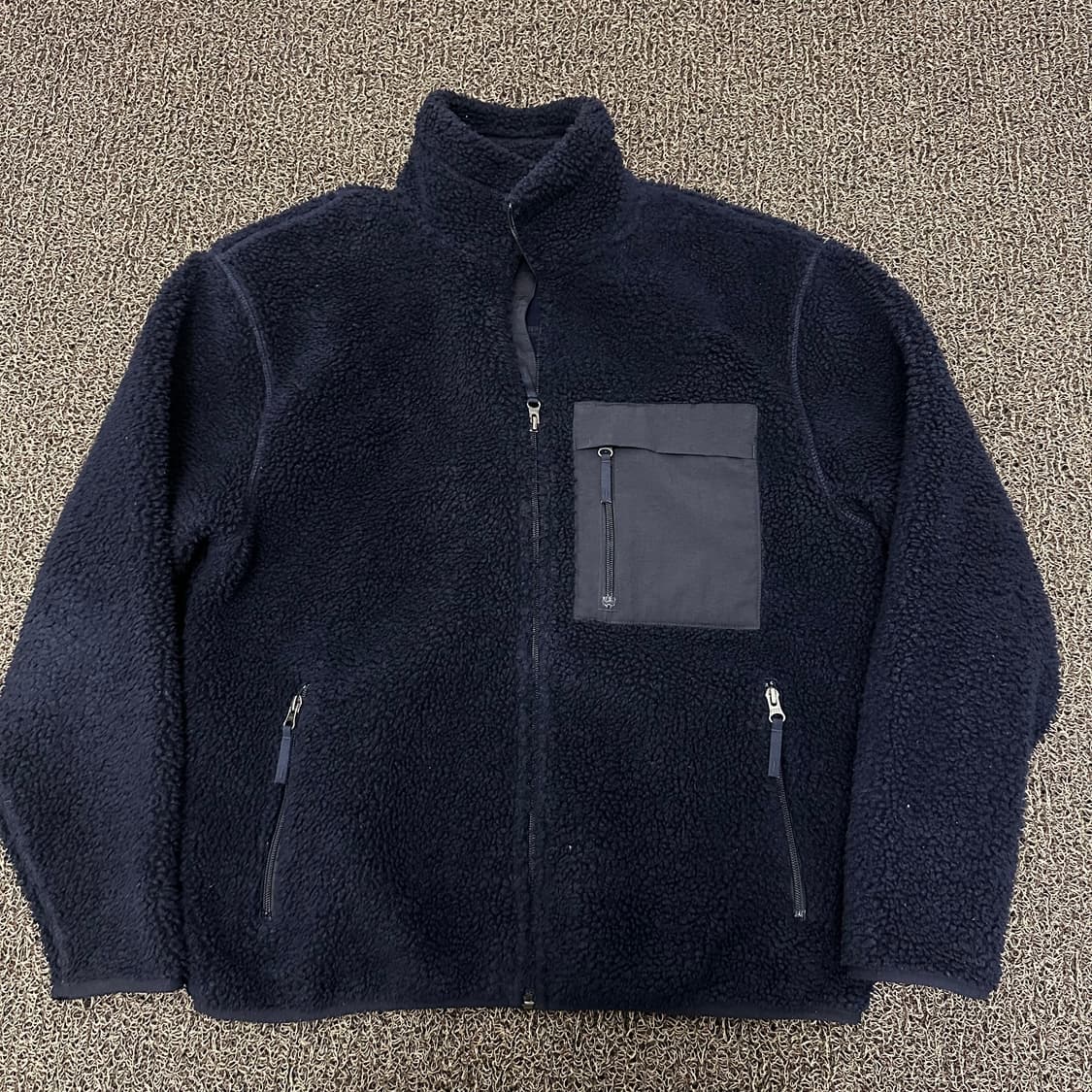 무신사스탠다드 뽀글이 털 후리스 집업 자켓 네이비 L 상품이미지1