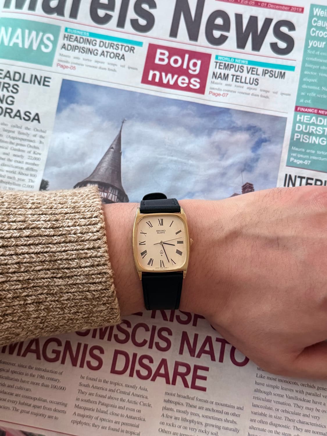 Seiko 세이코 Quartz Square 샴페인 골드 상품이미지5