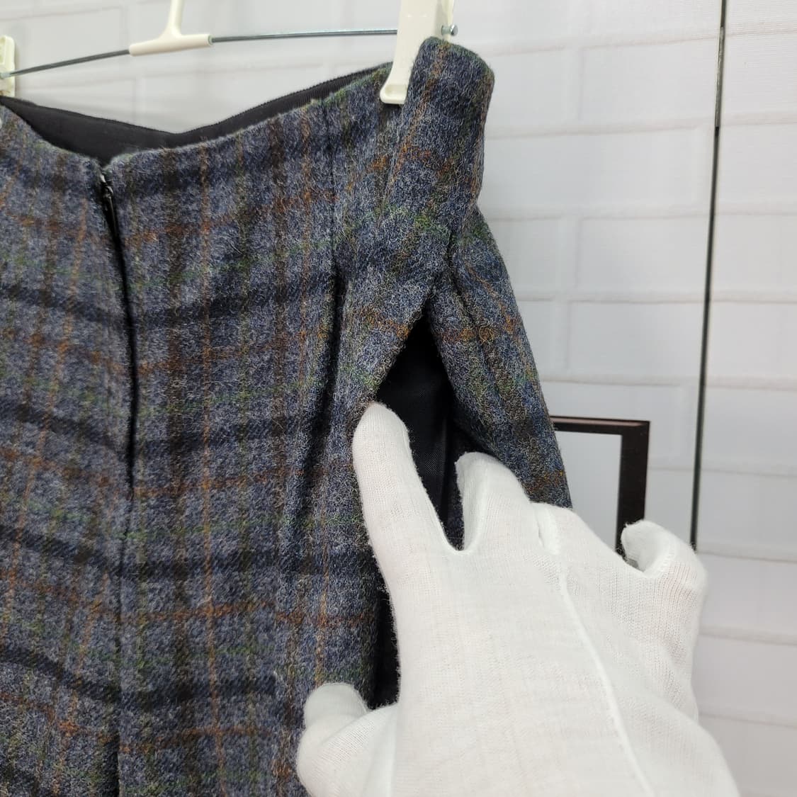 한섬 랑방 컬렉션 체크 와이드 팬츠 바지 30-31사이즈 새상품급 상품이미지3