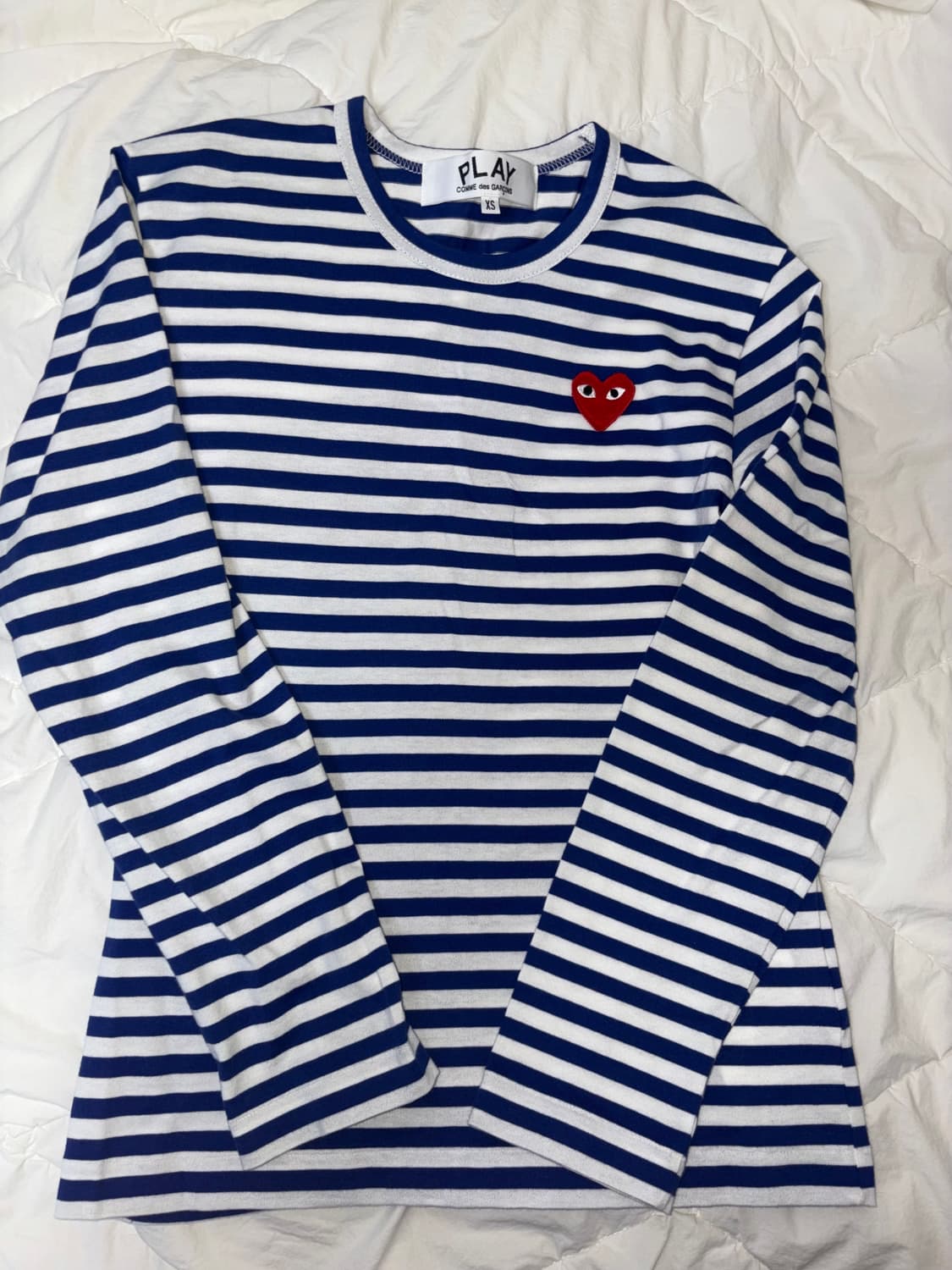 꼼데 스트라이프 롱 슬리브 블루 XS 상품이미지1