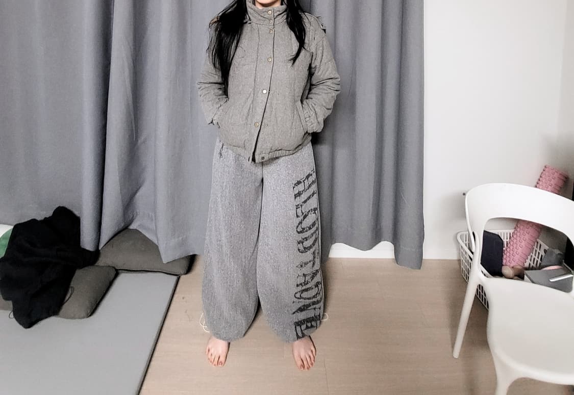 그레이 퍼 숏패딩 상품이미지2