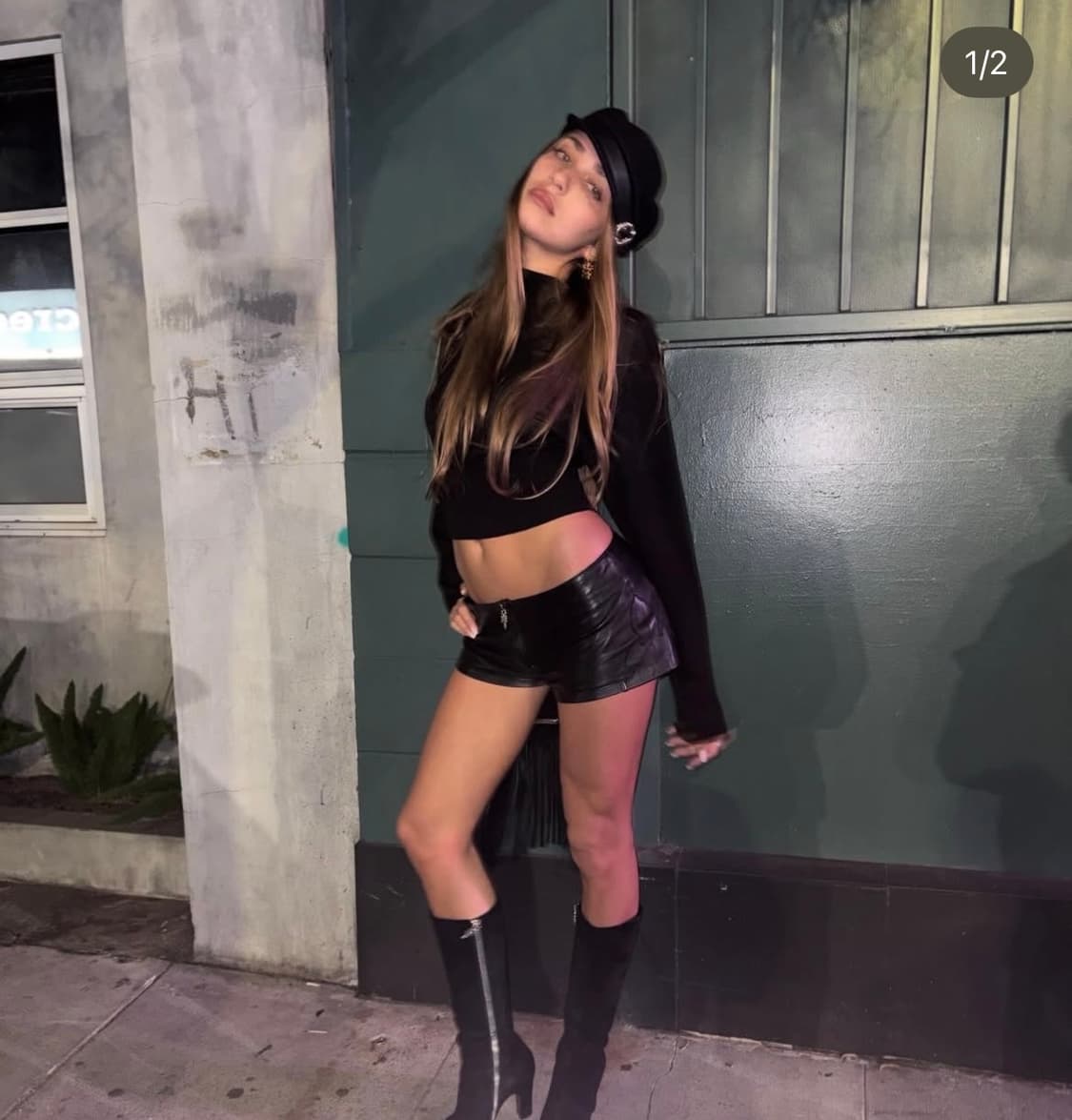 크롬하츠 레더 뉴스보이 캡 상품이미지3