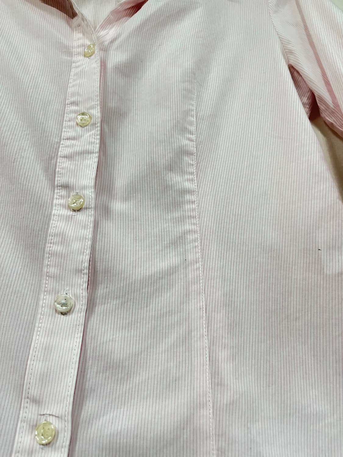 일본 빈티지 연핑크 스트라이프 셔츠 상품이미지5