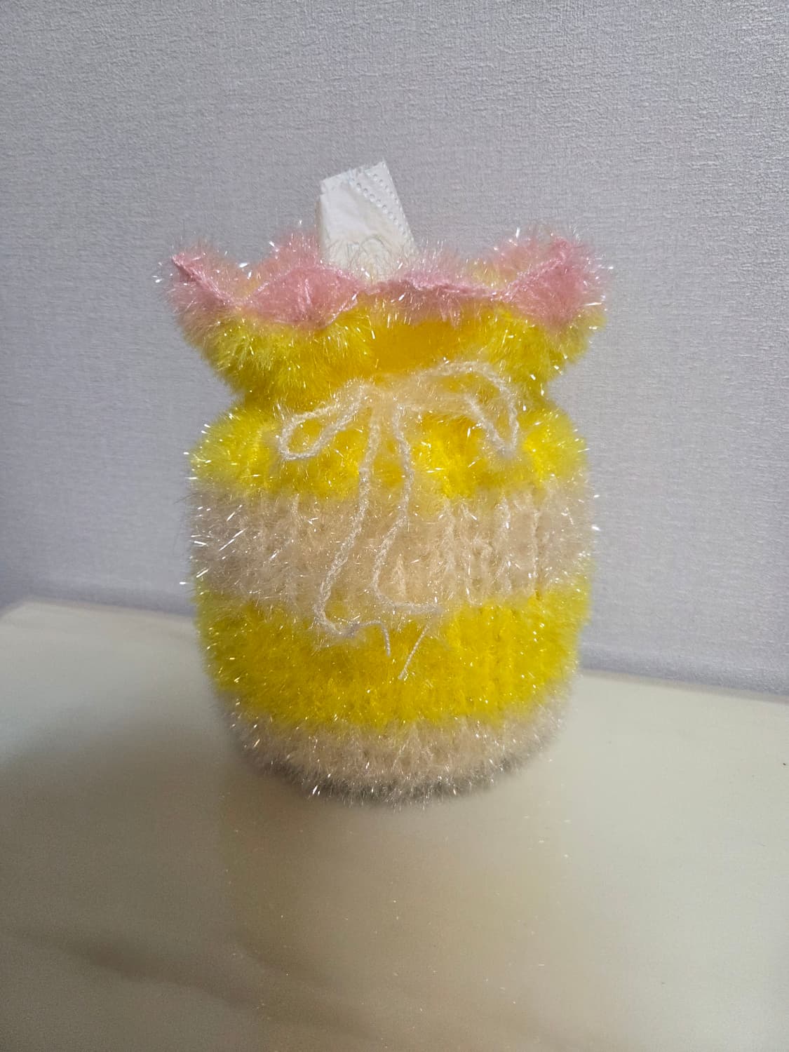 리본 여닫이 뜨개 휴지케이스 / 핸드메이드 감성 소품 상품이미지2