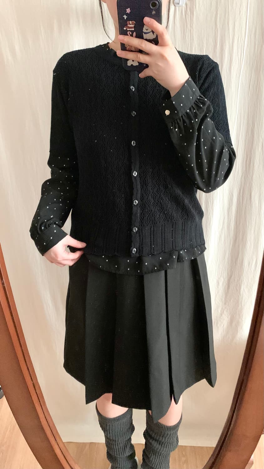 블랙 크로쉐 반팔 가디건 상품이미지3