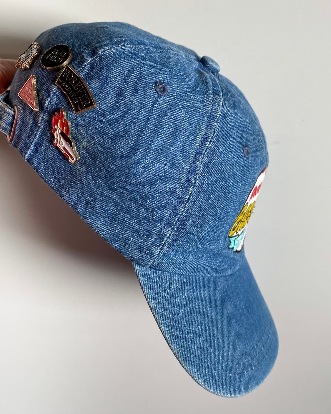 버쉬카 데님 배지 빈티지 볼캡 모자 상품이미지4